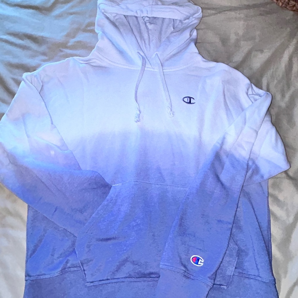 Champion Blue and White Ombre Hoodie